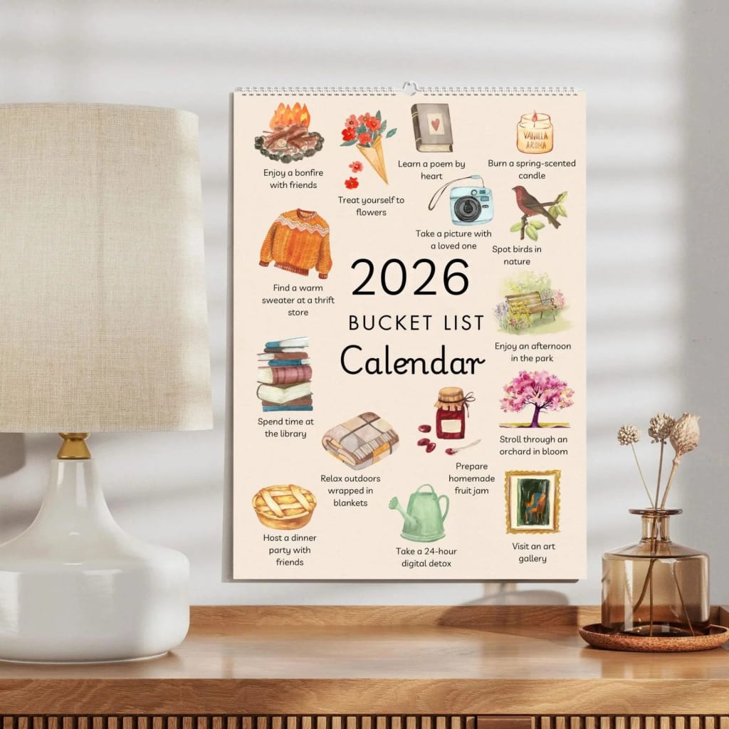 2026 Bucket List Spiral Calendar